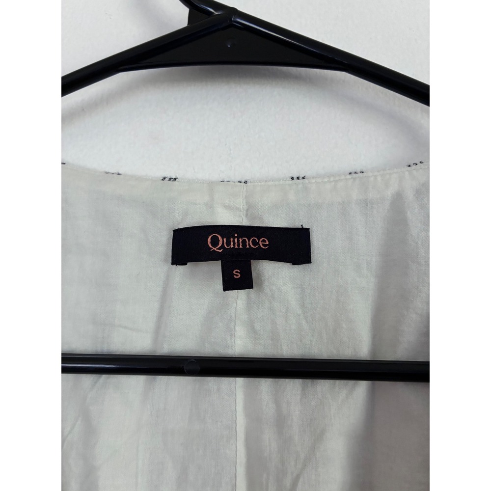 Quince Women Striped 100% Linen Vest V-Neck Button Front Sleeveless Top Small - Picture 5 of 5
